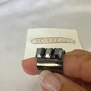 Sorrelli Silver Ring with Dark Gems